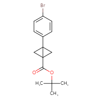 Chemical structure of tert-butyl 3-(4-bromophenyl)bicyclo[1.1.0]butane-1-carboxylate - CSSB14802598288