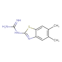 Chemical structure of N-(5,6-dimethyl-1,3-benzothiazol-2-yl)guanidine - CSSB00010368413