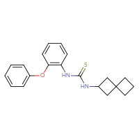 Chemical structure of 1-(2-phenoxyphenyl)-3-{spiro[3.3]heptan-2-yl}thiourea - CSSB21432494608