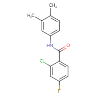 Chemical structure of 2-chloro-N-(3,4-dimethylphenyl)-4-fluorobenzamide - CSSB00027983859