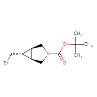 Chemical structure of tert-butyl (1R,5S,6R)-6-(bromomethyl)-3-azabicyclo[3.1.0]hexane-3-carboxylate - CSSB02125618499