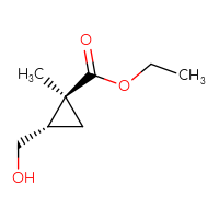 Chemical structure of ethyl (1S,2S)-2-(hydroxymethyl)-1-methylcyclopropane-1-carboxylate - CSSB00016248923