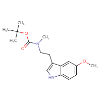 Chemical structure of tert-butyl N-[2-(5-methoxy-1H-indol-3-yl)ethyl]-N-methylcarbamate - CSSB17214011269