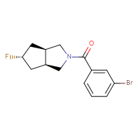 Chemical structure of (3aR,5S,6aS)-2-(3-bromobenzoyl)-5-fluoro-octahydrocyclopenta[c]pyrrole - CSSB15065430951