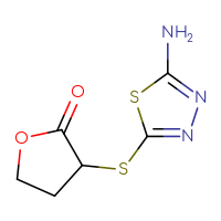 Chemical structure of 3-[(5-amino-1,3,4-thiadiazol-2-yl)sulfanyl]oxolan-2-one - CSSB00000149057