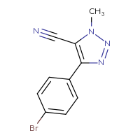 Chemical structure of 4-(4-bromophenyl)-1-methyl-1H-1,2,3-triazole-5-carbonitrile - CSSB00020766395
