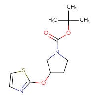 Chemical structure of tert-butyl 3-(1,3-thiazol-2-yloxy)pyrrolidine-1-carboxylate - CSSB00010771959