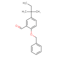 Chemical structure of 2-(benzyloxy)-5-(2-methylbutan-2-yl)benzaldehyde - CSSB21103685801