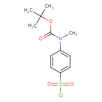 Chemical structure of tert-butyl N-[4-(chlorosulfonyl)phenyl]-N-methylcarbamate - CSSB14813058468