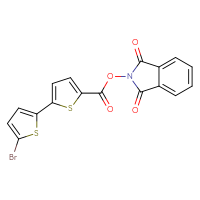 Chemical structure of 1,3-dioxo-2,3-dihydro-1H-isoindol-2-yl 5'-bromo-[2,2'-bithiophene]-5-carboxylate - CSSB06262881312