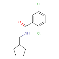 Chemical structure of 2,5-dichloro-N-(cyclopentylmethyl)benzamide - CSSB01999120489