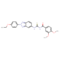 Chemical structure of 1-(3,4-dimethoxybenzoyl)-3-[2-(4-ethoxyphenyl)-2H-1,2,3-benzotriazol-5-yl]thiourea - CSSB00121706527