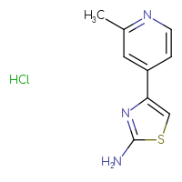Chemical structure of 4-(2-methylpyridin-4-yl)-1,3-thiazol-2-amine hydrochloride - CSSB20539820897