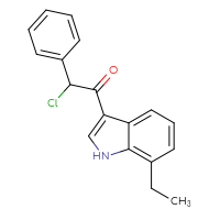 Chemical structure of 2-chloro-1-(7-ethyl-1H-indol-3-yl)-2-phenylethan-1-one - CSSB00000683193