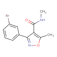 Chemical structure of 3-(3-bromophenyl)-N,5-dimethyl-1,2-oxazole-4-carboxamide - CSSB01999398126