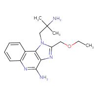 Chemical structure of 1-(2-amino-2-methylpropyl)-2-(ethoxymethyl)-1H-imidazo[4,5-c]quinolin-4-amine - CSSB02495325859