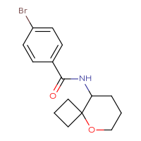 Chemical structure of 4-bromo-N-{5-oxaspiro[3.5]nonan-9-yl}benzamide - CSSB01969251540