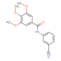 Chemical structure of N-(3-cyanophenyl)-3,4,5-trimethoxybenzamide - CSSB00020582390