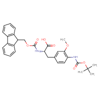 Chemical structure of (2S)-3-(4-{[(tert-butoxy)carbonyl]amino}-3-methoxyphenyl)-2-({[(9H-fluoren-9-yl)methoxy]carbonyl}amino)propanoic acid - CSSB20906343821
