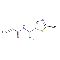 Chemical structure of N-[1-(2-methyl-1,3-thiazol-5-yl)ethyl]prop-2-enamide - CSSB01991032700