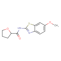 Chemical structure of N-(6-methoxy-1,3-benzothiazol-2-yl)oxolane-2-carboxamide - CSSB00026296100