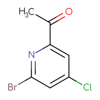 Chemical structure of 1-(6-bromo-4-chloropyridin-2-yl)ethan-1-one - CSSB00010173701
