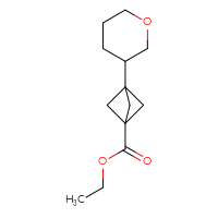 Chemical structure of ethyl 3-(oxan-3-yl)bicyclo[1.1.1]pentane-1-carboxylate - CSSB14957029728