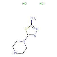 Chemical structure of 5-(piperazin-1-yl)-1,3,4-thiadiazol-2-amine dihydrochloride - CSSB20963523347