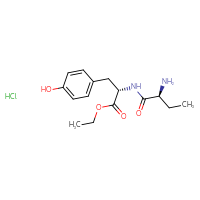 Chemical structure of ethyl (2S)-2-[(2S)-2-aminobutanamido]-3-(4-hydroxyphenyl)propanoate hydrochloride - CSSB20963524472