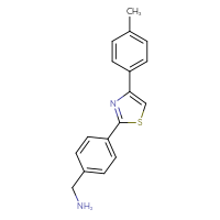 Chemical structure of 1-{4-[4-(4-methylphenyl)-1,3-thiazol-2-yl]phenyl}methanamine - CSSB00035873548