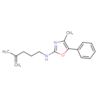 Chemical structure of 4-methyl-N-(4-methylpent-4-en-1-yl)-5-phenyl-1,3-oxazol-2-amine - CSSB15084925663