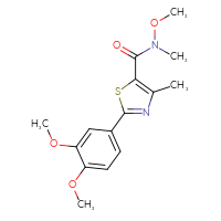 Chemical structure of 2-(3,4-dimethoxyphenyl)-N-methoxy-N,4-dimethyl-1,3-thiazole-5-carboxamide - CSSB00104901270