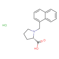 Chemical structure of (2S)-1-[(naphthalen-1-yl)methyl]pyrrolidine-2-carboxylic acid hydrochloride - CSSB00020626744