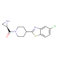 Chemical structure of 2-{1-[(2R)-aziridine-2-carbonyl]piperidin-4-yl}-5-chloro-1,3-benzothiazole - CSSB00161115741