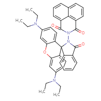 Chemical structure of 3-[3',6'-bis(diethylamino)-3-oxo-2,3-dihydrospiro[isoindole-1,9'-xanthen]-2-yl]-3-azatricyclo[7.3.1.0⁵,¹³]trideca-1(13),5,7,9,11-pentaene-2,4-dione - CSSB14929132368