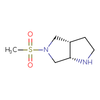 Chemical structure of (3aS,6aS)-5-methanesulfonyl-octahydropyrrolo[3,4-b]pyrrole - CSSB00011418969