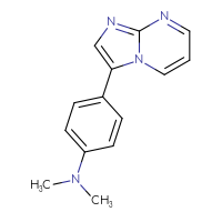 Chemical structure of 4-{imidazo[1,2-a]pyrimidin-3-yl}-N,N-dimethylaniline - CSSB01581314594