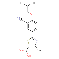 Chemical structure of 2-[3-cyano-4-(2-methylpropoxy)phenyl]-4-methyl-1,3-thiazole-5-carboxylic acid - CSSB00000695059