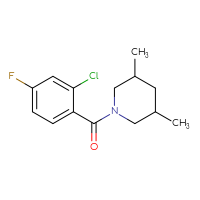 Chemical structure of 1-(2-chloro-4-fluorobenzoyl)-3,5-dimethylpiperidine - CSSB00103867219