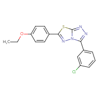 Chemical structure of 3-(3-chlorophenyl)-6-(4-ethoxyphenyl)-[1,2,4]triazolo[3,4-b][1,3,4]thiadiazole - CSSB00121637836