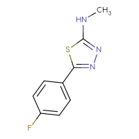 Chemical structure of 5-(4-fluorophenyl)-N-methyl-1,3,4-thiadiazol-2-amine - CSSB00011397544