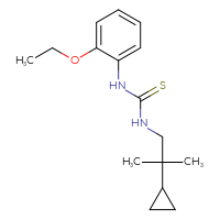 Chemical structure of 3-(2-cyclopropyl-2-methylpropyl)-1-(2-ethoxyphenyl)thiourea - CSSB03898494520