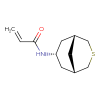 Chemical structure of N-[(1R,5S,7s)-3-thiabicyclo[3.3.1]nonan-7-yl]prop-2-enamide - CSSB02496145965