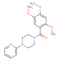 Chemical structure of 1-(pyridin-2-yl)-4-(2,4,5-trimethoxybenzoyl)piperazine - CSSB00025879870
