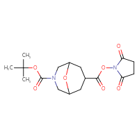 Chemical structure of 3-tert-butyl 7-(2,5-dioxopyrrolidin-1-yl) 9-oxa-3-azabicyclo[3.3.1]nonane-3,7-dicarboxylate - CSSB20270601833