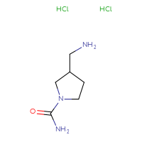 Chemical structure of 3-(aminomethyl)pyrrolidine-1-carboxamide dihydrochloride - CSSB00000730812