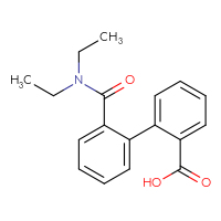 Chemical structure of 2'-(diethylcarbamoyl)-[1,1'-biphenyl]-2-carboxylic acid - CSSB00121583171