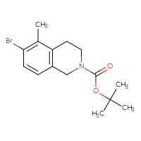 Chemical structure of tert-butyl 6-bromo-5-methyl-1,2,3,4-tetrahydroisoquinoline-2-carboxylate - CSSB00011100338