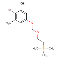 Chemical structure of {2-[(4-bromo-3,5-dimethylphenoxy)methoxy]ethyl}trimethylsilane - CSSB02170274762