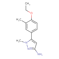 Chemical structure of 5-(4-ethoxy-3-methylphenyl)-1-methyl-1H-pyrazol-3-amine - CSSB02150180840